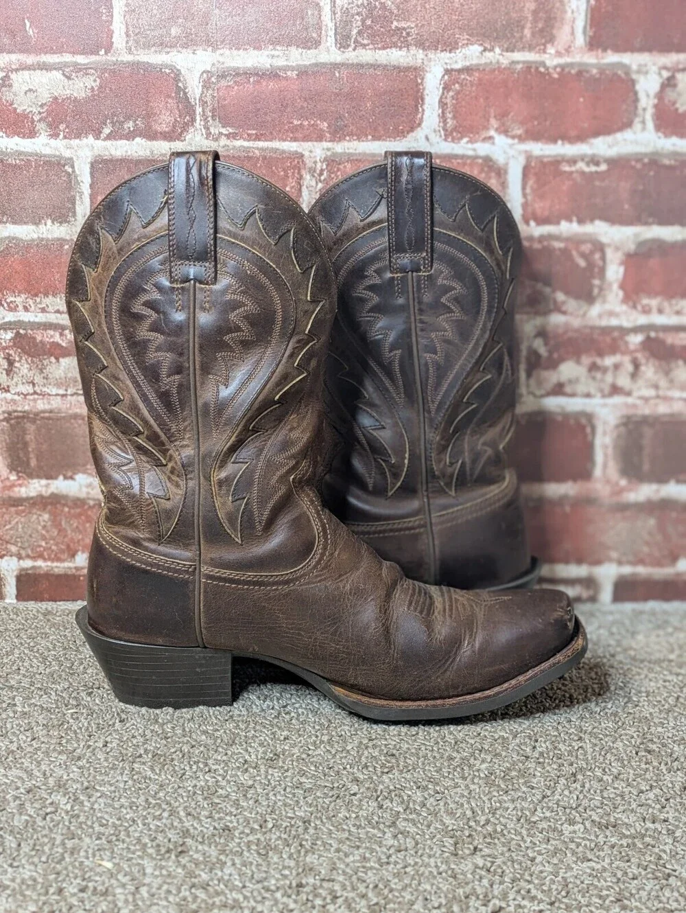 Ariat Legend Phoenix Men Western Cowboy Square Toe Brown Leather Boots Size 10 D